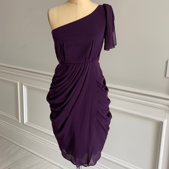 open lace back dress Zapaka Women Dark Purple Sequins One Shoulder Homecoming Dress Floral Appliqued Cut Out Bodycon Cocktail Dress, Dark Purple / US18W